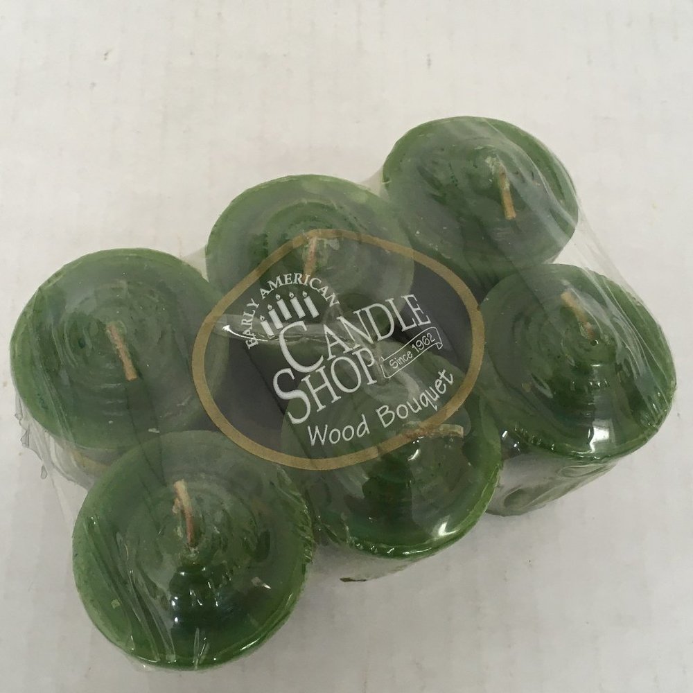 VTG candles green wood bouquet 6 pack votive